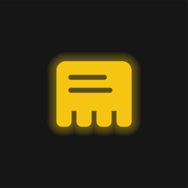 Adverteer geel gloeiend neon icoon - Vector, afbeelding