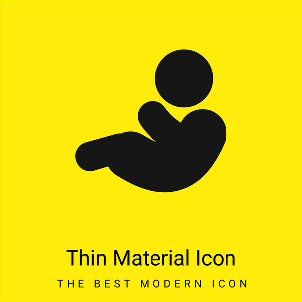 Baby Boy icono de material amarillo brillante mínimo - Vector, imagen