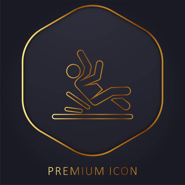 Accidente de línea dorada logotipo premium o icono - Vector, Imagen