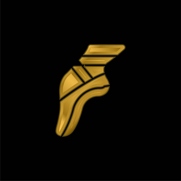 Ballet gold plated metalic icon or logo vector - Vector, Image