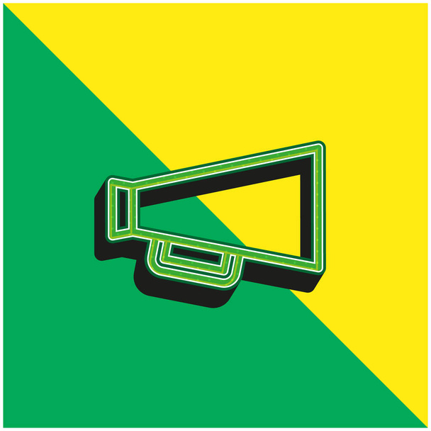 Big Megaphones Zelené a žluté moderní 3D vektorové logo - Vektor, obrázek