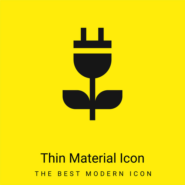 Bioenergía mínimo icono de material amarillo brillante - Vector, Imagen