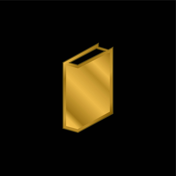 Kitap altın kaplamalı metalik simge veya logo vektörü - Vektör, Görsel