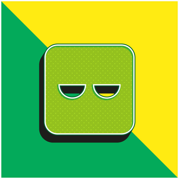 Bored Green and yellow modern 3d vector icon logo - Vector, Image