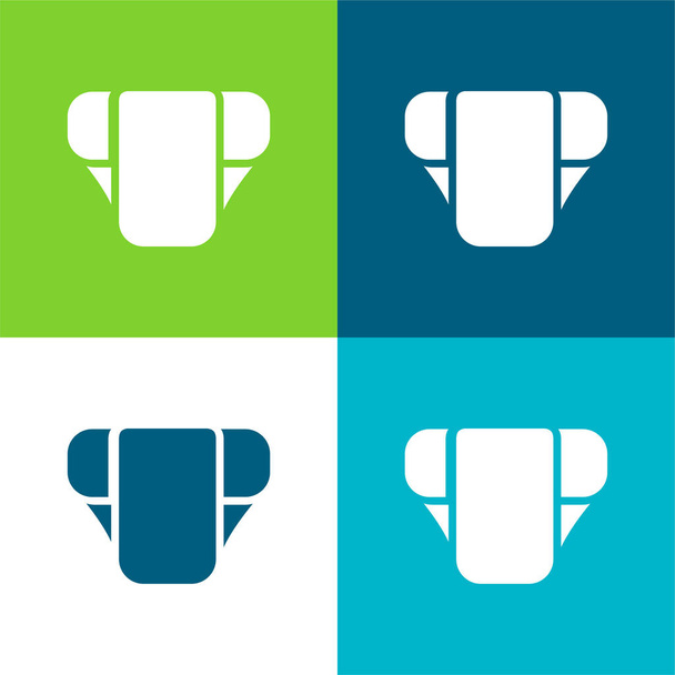Baby Diaper Flat four color minimal icon set - Vector, Image