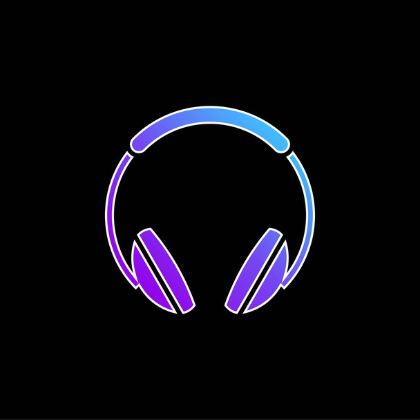 Big Headphones ícone vetor gradiente azul - Vetor, Imagem