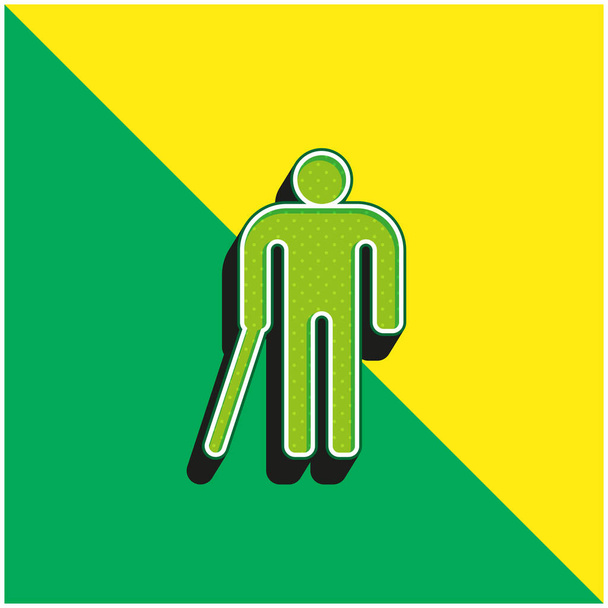 Cegos Verde e amarelo moderno logotipo vetor 3d ícone - Vetor, Imagem