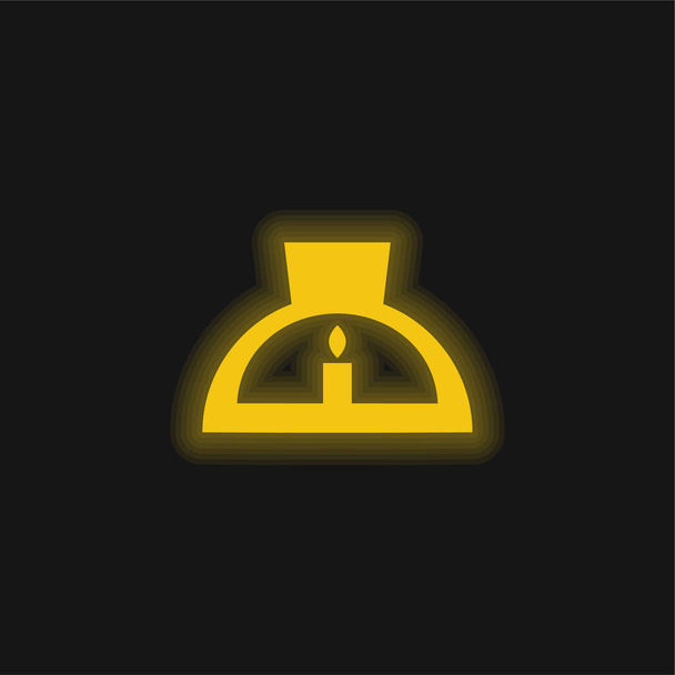 芳香族ランプ黄色輝くネオンアイコン - ベクター画像