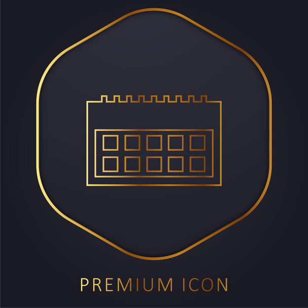 Éves naptár arany vonal prémium logó vagy ikon - Vektor, kép