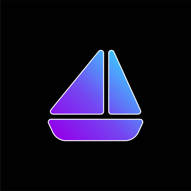 Icône vectorielle dégradé bleu bateau - Vecteur, image