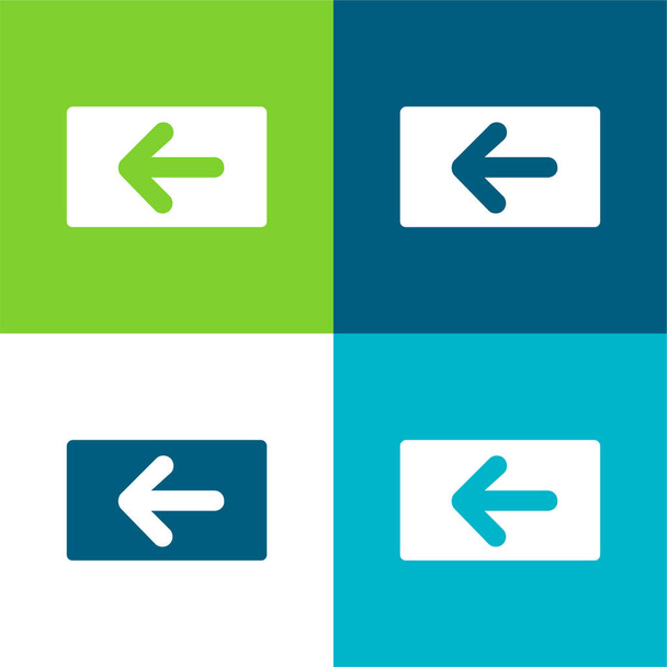 Backspace Key Set icona minimale piatto a quattro colori - Vettoriali, immagini