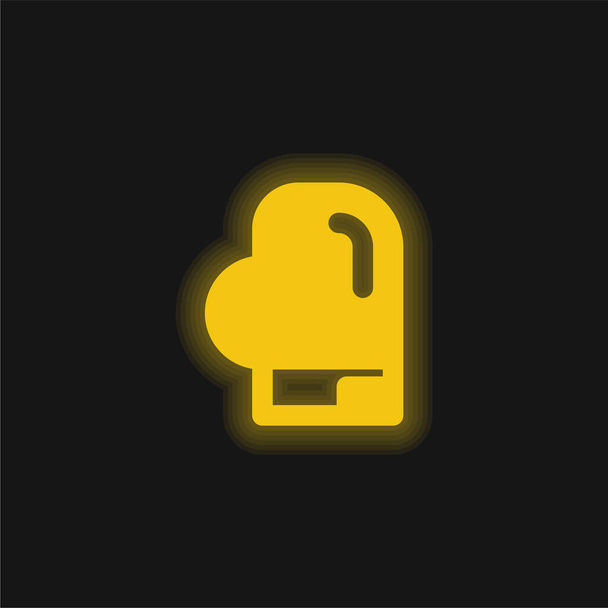 Sárga fénylő neon ikon boksz - Vektor, kép