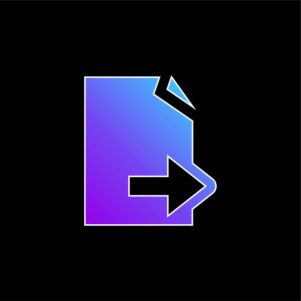 Papel preto com seta direita ícone de vetor gradiente azul - Vetor, Imagem
