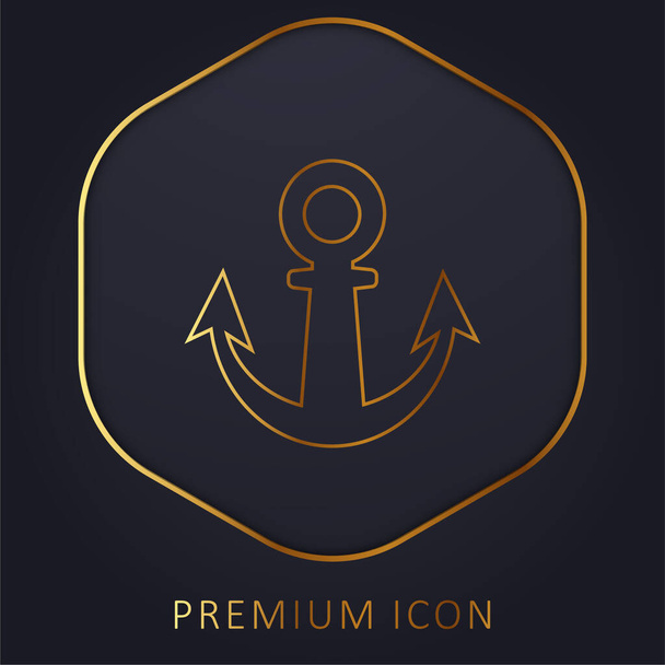 Anchor Programing Tool Symbol golden line premium logo or icon - Vector, Image