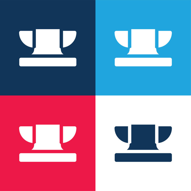 Amboss blau und rot vier Farben minimales Symbol-Set - Vektor, Bild