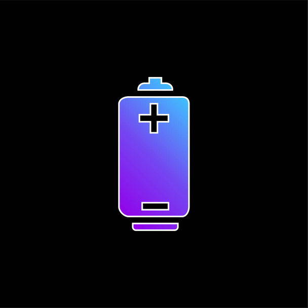 正と負の極青グラデーションベクトルアイコンを持つバッテリーツール - ベクター画像