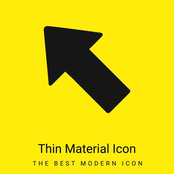 Arrow Pointing To Top Left minimal bright yellow material icon - Vector, Image