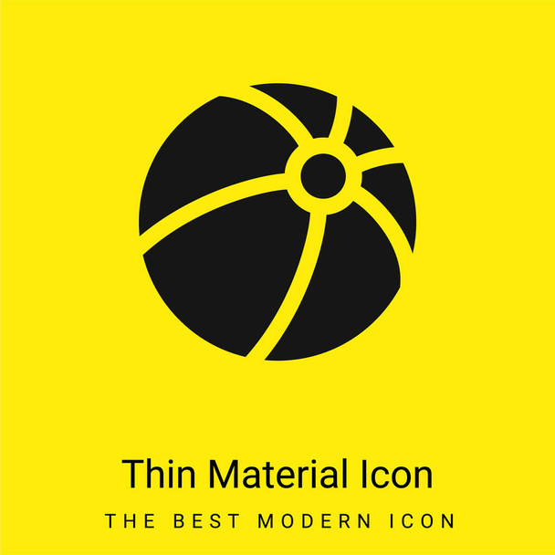 Μπάλα ελάχιστο φωτεινό κίτρινο εικονίδιο υλικό - Διάνυσμα, εικόνα