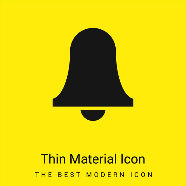 Alarm Bell Symbol minimal bright yellow material icon - Vector, Image