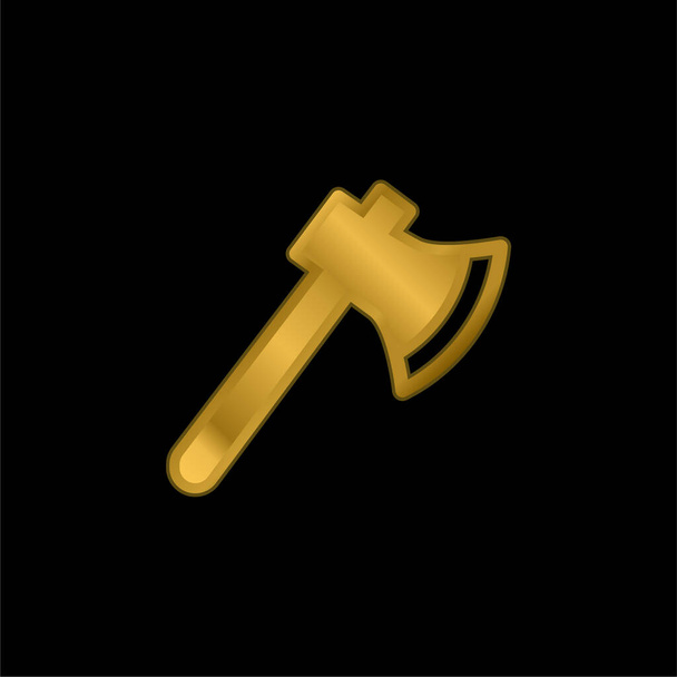 Axe oro placcato icona metallica o logo vettore - Vettoriali, immagini