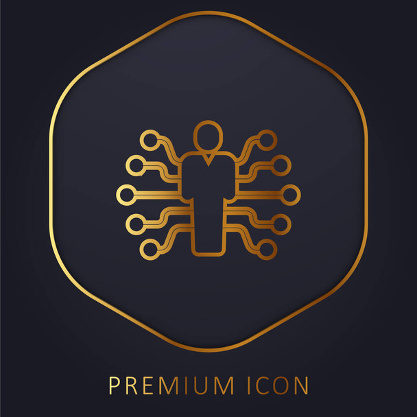 логотип або значок золотої лінії ШІ
 - Вектор, зображення