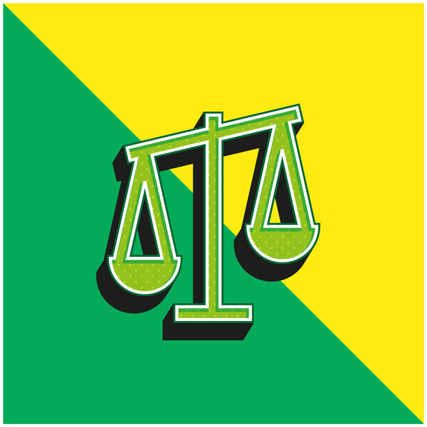 Equilibrio Verde e giallo moderno 3d vettoriale icona logo - Vettoriali, immagini