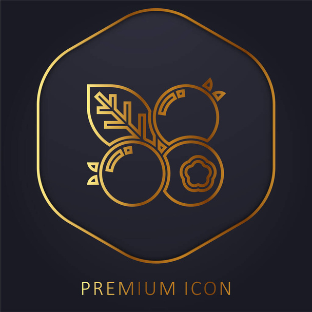 Blueberry Golden Line Premium Logo oder Symbol - Vektor, Bild