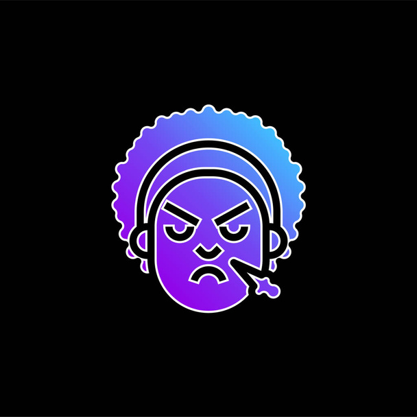 Angry Face blue gradient vector icon - Vector, Image