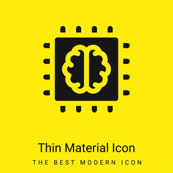 Intelligence artificielle minimaliste jaune vif icône matérielle - Vecteur, image