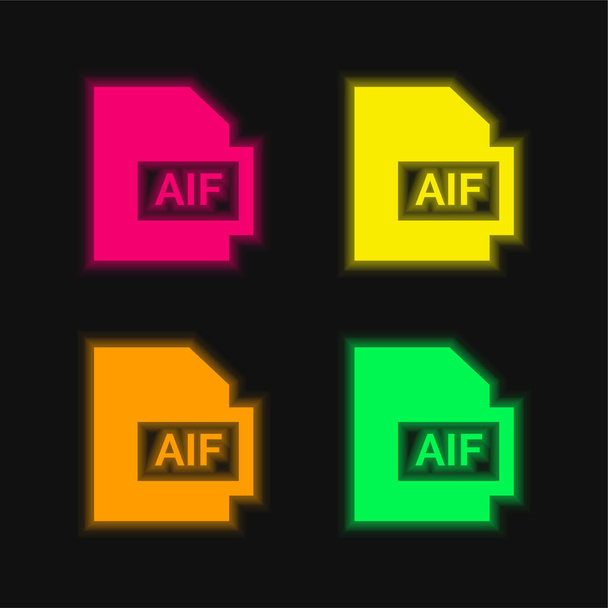 Aif cztery kolory świecące neon wektor ikona - Wektor, obraz