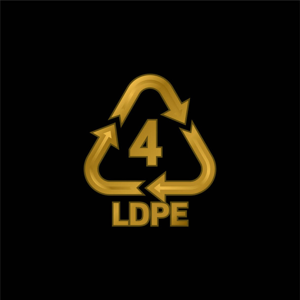 4 LDPE vergoldetes metallisches Symbol oder Logo-Vektor - Vektor, Bild