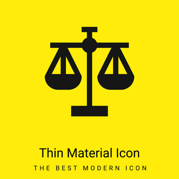 Balance Scale minimal bright yellow material icon - Vector, Image