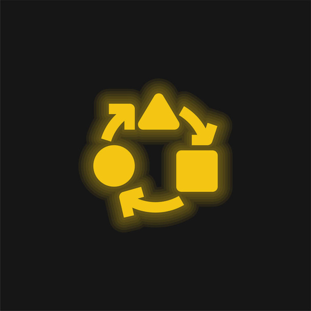 適応黄色の輝くネオンアイコン - ベクター画像