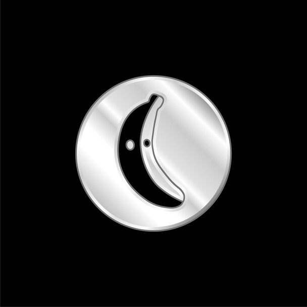 Bananity Social Logo silver plated metallic icon - Vector, Image