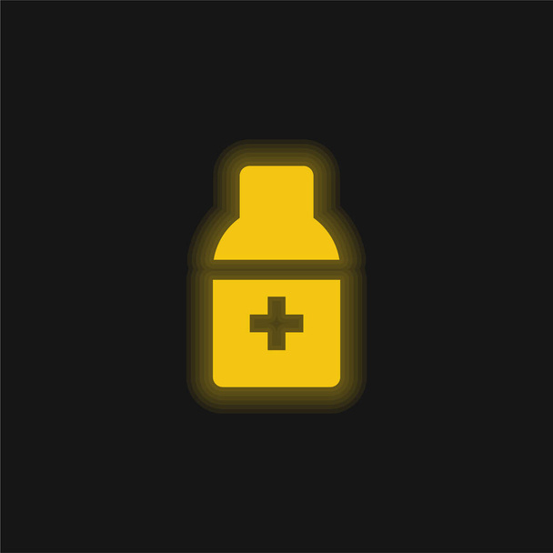 Алкогольна жовта сяюча неонова ікона
 - Вектор, зображення
