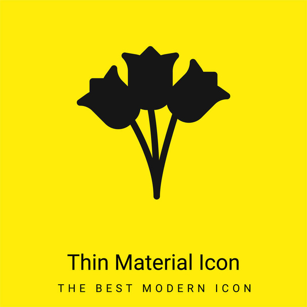 Bouquet minimaalinen kirkkaan keltainen materiaali kuvake - Vektori, kuva