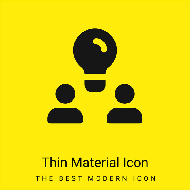 Brainstorm mínimo ícone material amarelo brilhante - Vetor, Imagem
