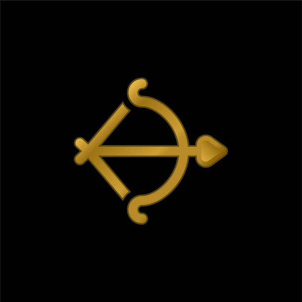 Arco chapado en oro icono metálico o logo vector - Vector, Imagen