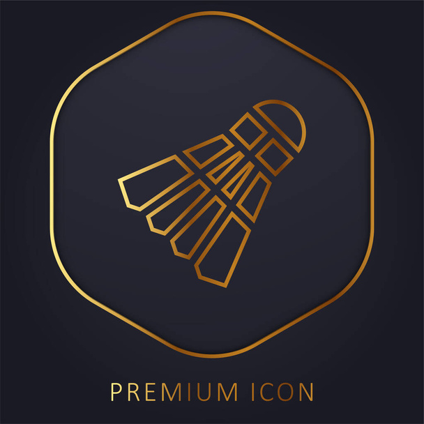 Badminton gouden lijn premium logo of pictogram - Vector, afbeelding