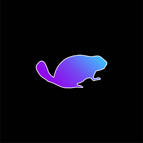 Beaver Mammal Animal Shape blue gradient vector icon - Vector, Image
