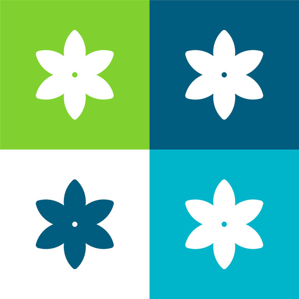 Επίπεδη τέσσερις χρώμα ελάχιστο σύνολο εικονίδιο - Διάνυσμα, εικόνα