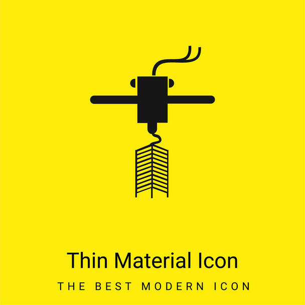 Stampa della stampante 3d Qualcosa icona materiale giallo brillante minimo - Vettoriali, immagini