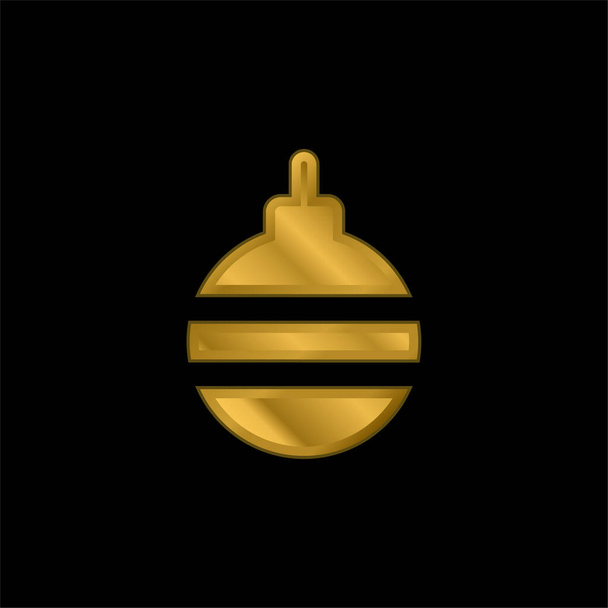 Bauble chapado en oro icono metálico o logo vector - Vector, Imagen