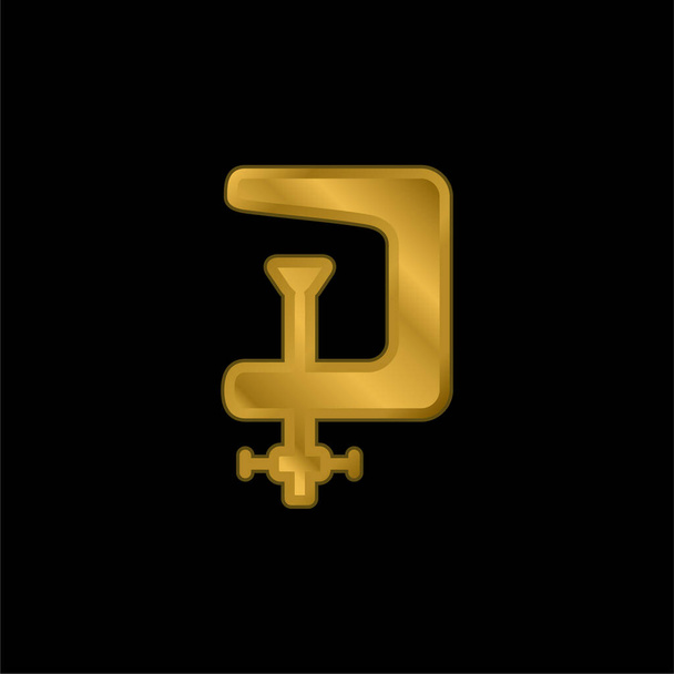 Adjusment System gold plated metalic icon or logo vector - Vector, Image