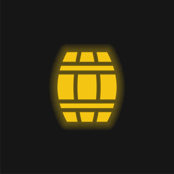 Barrel gelb leuchtende Neon-Symbol - Vektor, Bild