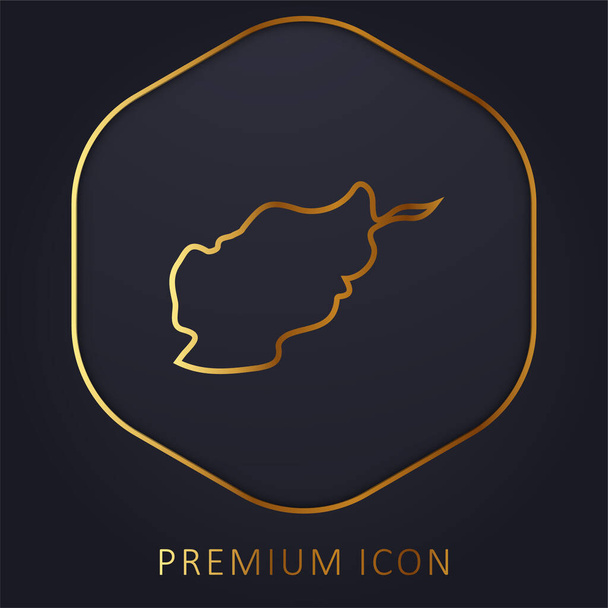 Afganistán línea de oro logotipo premium o icono - Vector, Imagen