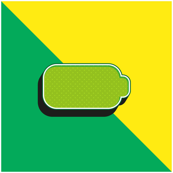 バッテリーグリーンと黄色のモダンな3Dベクトルアイコンのロゴ - ベクター画像