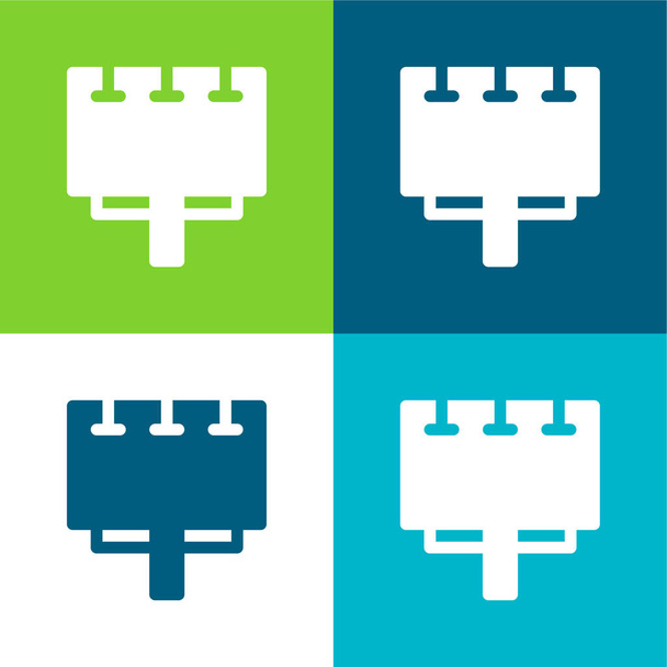 Hirdetés Lapos négy szín minimális ikon készlet - Vektor, kép