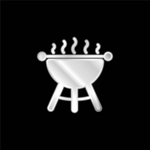 Grill versilbert Metallic-Symbol - Vektor, Bild