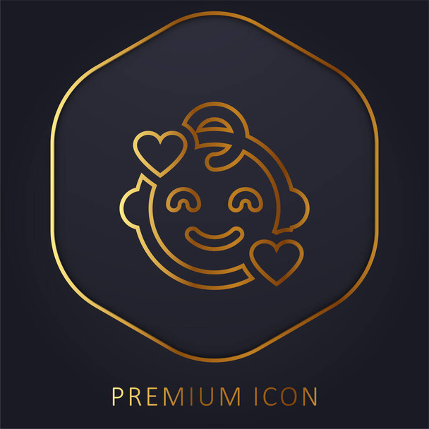 Baby linea dorata logo premium o icona - Vettoriali, immagini